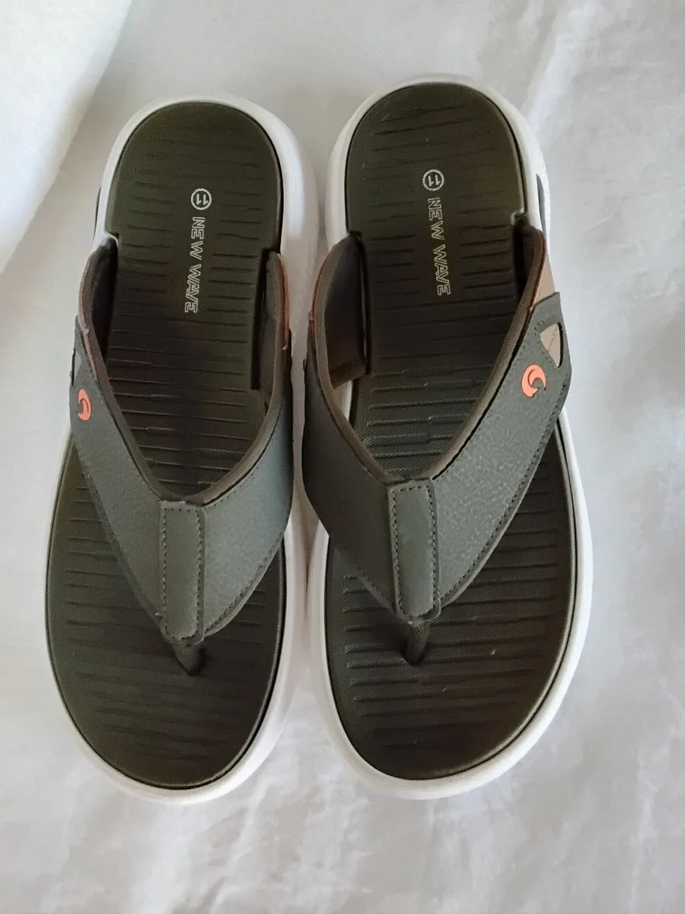 Men's Olive Green Comfort Flip-Flop Sandals by New Wave